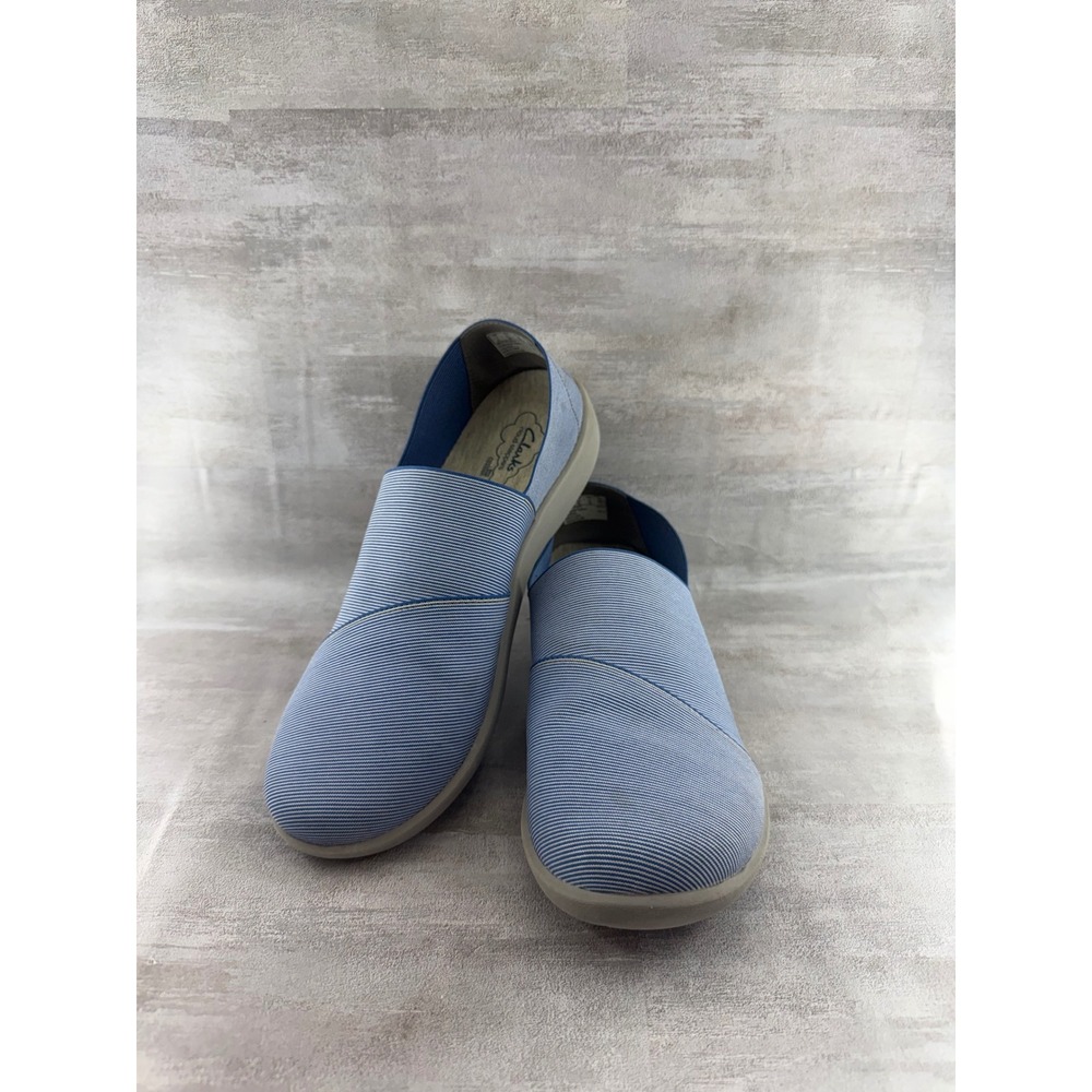 Clarks Cloudsteppers Sillian Tino Blue Striped Slip On Loafers Women Sz 9.5 M